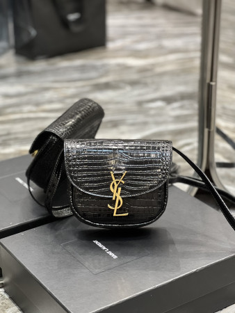YSL KAIA SMALL SATCHEL IN SMOOTH LEATHER 7.2 X 6.1 X 2.1 INCHES
