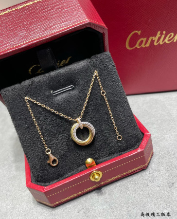 Cartier Small size triple-ring diamond Necklace
