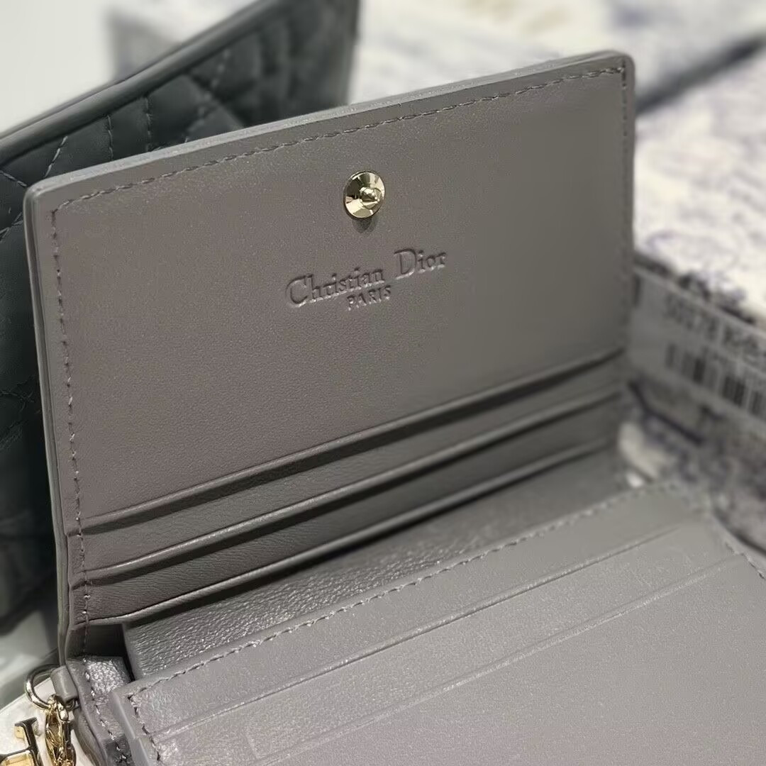 Dior Mini Lady Dior Gardenia Wallet 11x9x3cm