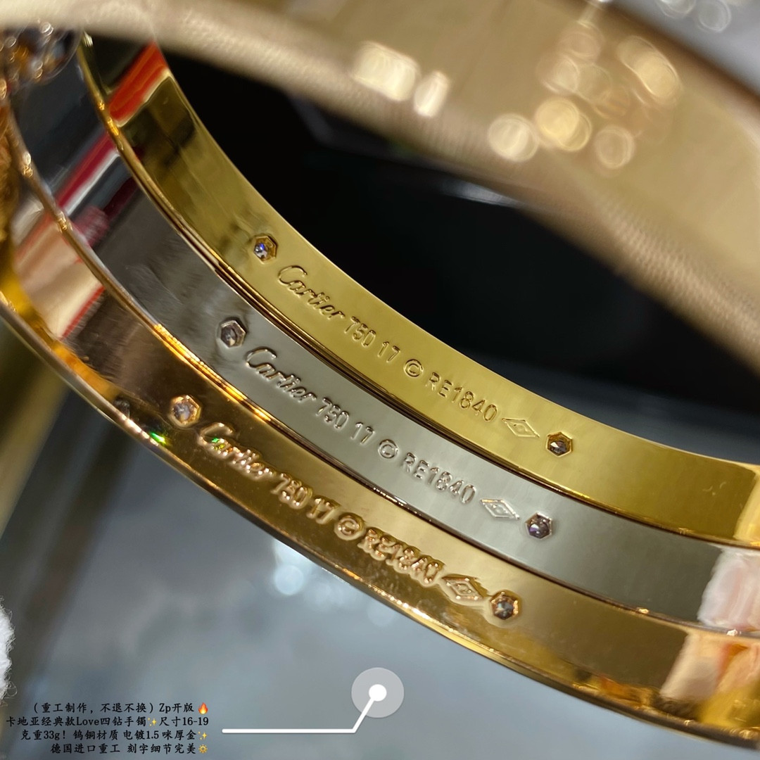 Cartier Love four diamond Bracelet(No returns or exchanges accepted)