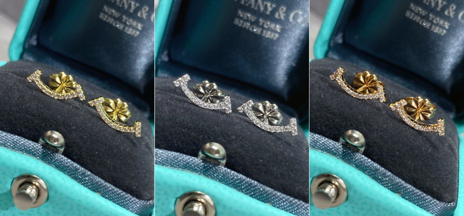 Tiffany & Co. Mini Smile With diamond Stud Earrings