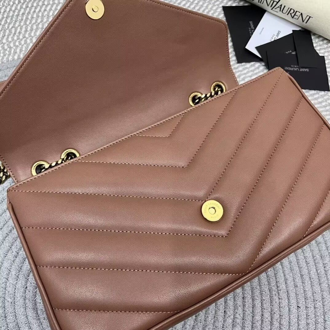 YSL LOULOU MEDIUM IN MATELASSÉ LAMBSKIN 29x17x8cm