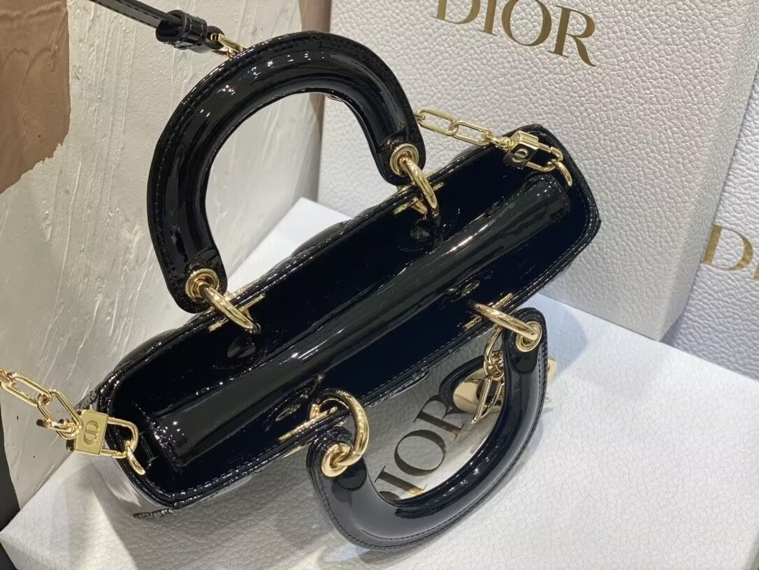 DIOR SMALL LADY D-JOY BAG BLACK  22x6x12cm
