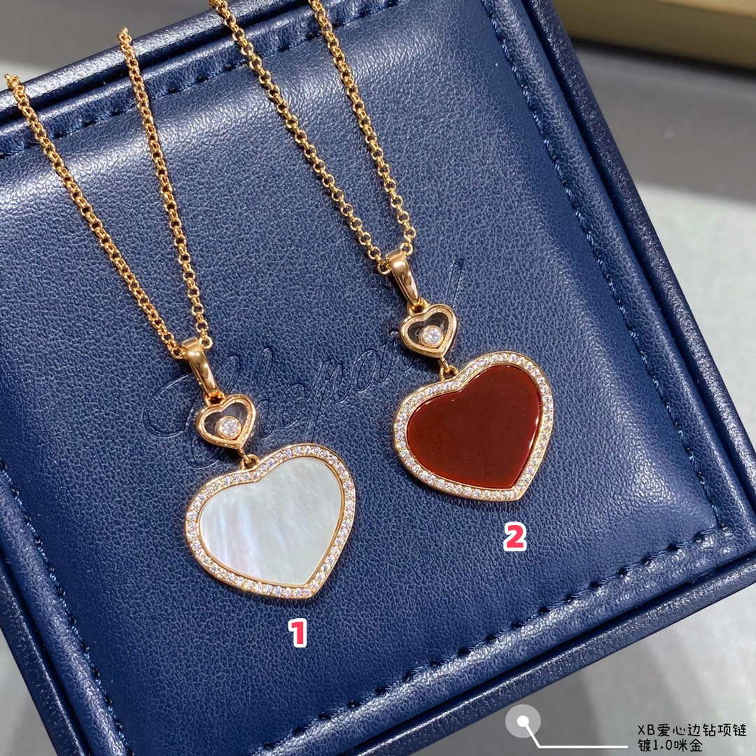 Chopard Heart-shaped Edge Diamond Mother-of-Pearl Necklace