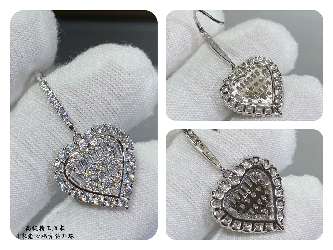 Tiffany & Co. Trapezoid Heart Drop Earrings Ag925