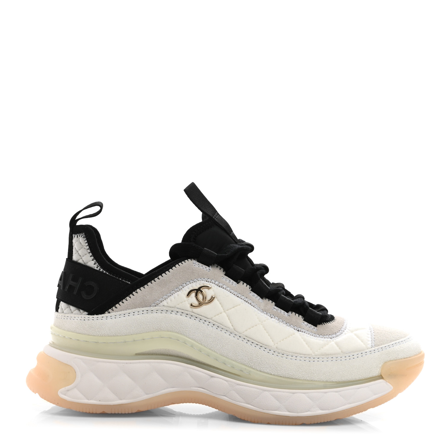 Chanel White Ivory Cc Sneakers