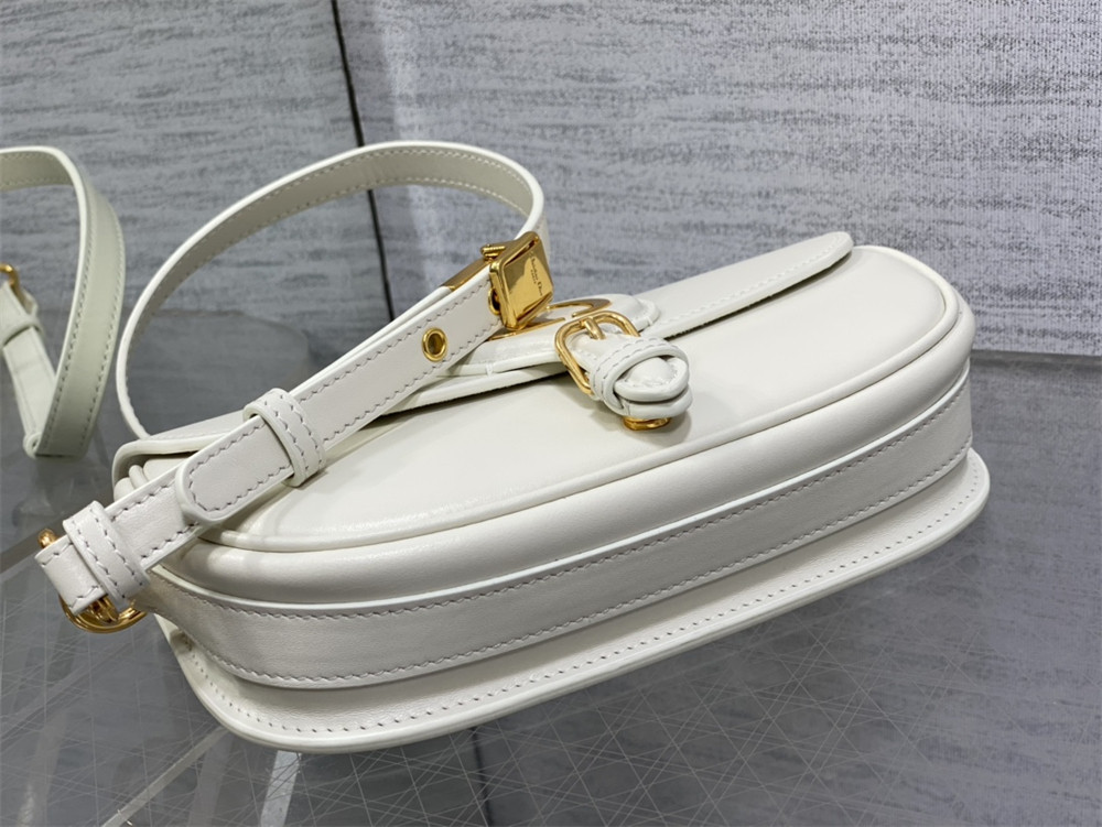 DIOR BOBBY EAST-WEST BAG Latte Box Calfskin white
