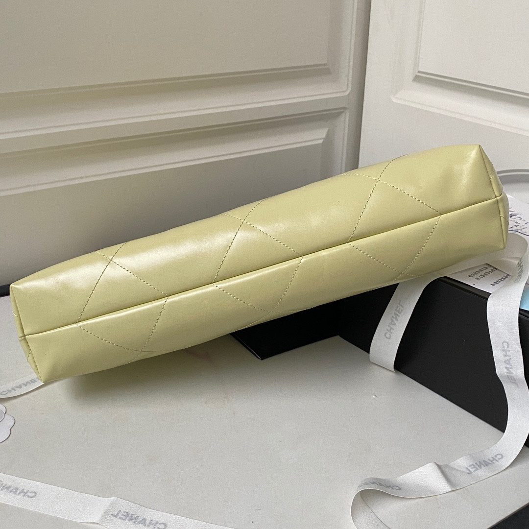 CHANEL 22 HANDBAG Shiny Calfskin YELLOW 30×45×8cm