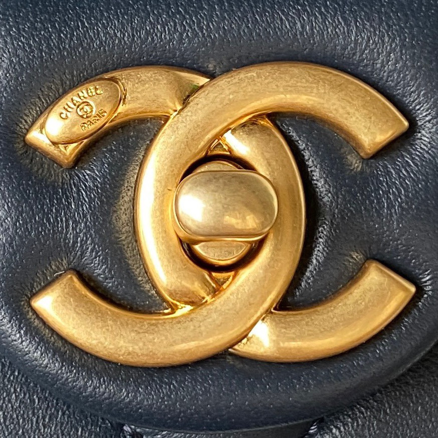 CHANEL MINI FLAP BAG NAVY 4.7 × 7.8 × 2.3 in