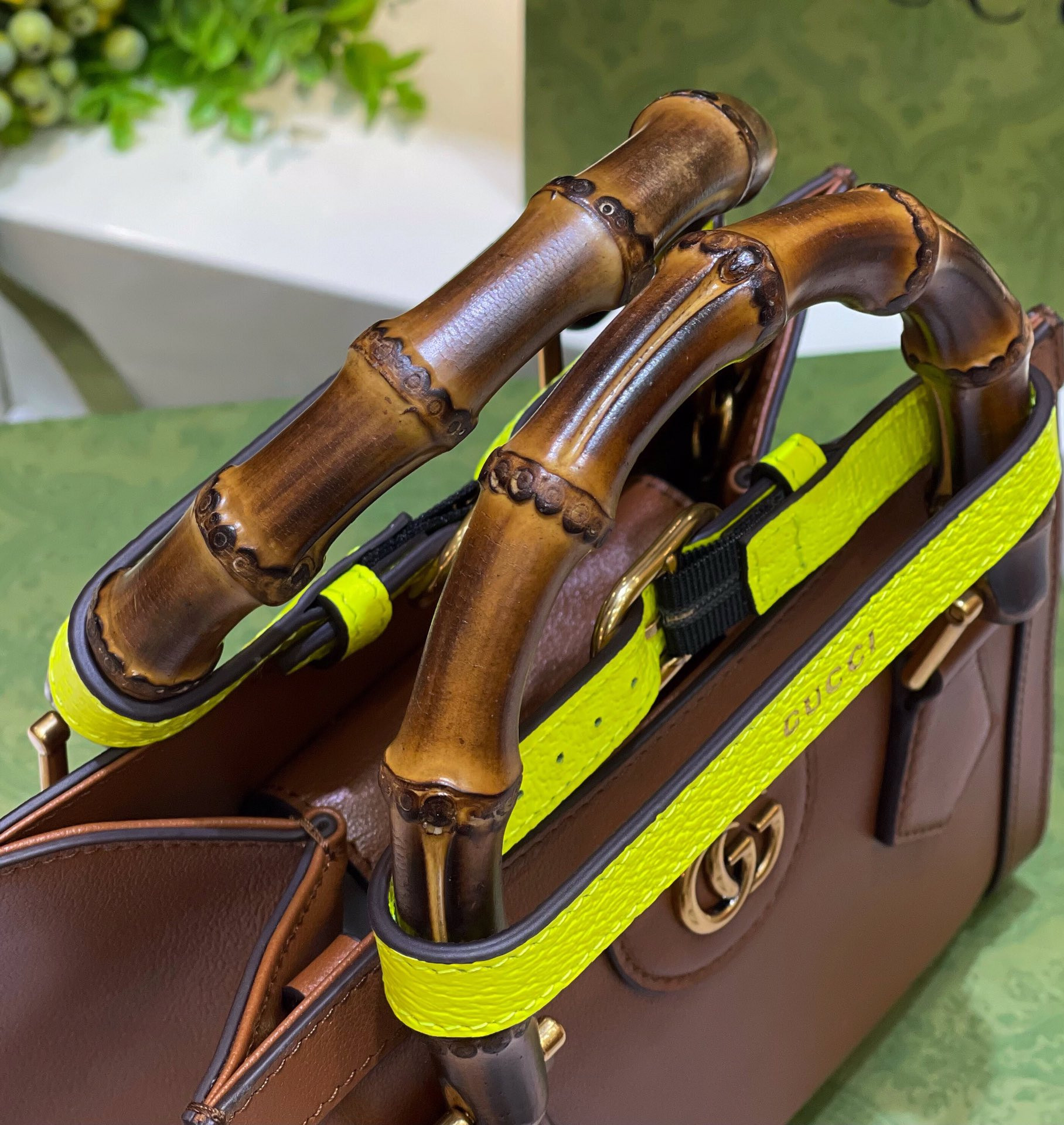 GUCCI DIANA MINI TOTE BAG Brown 20W x 16H x 10D CM