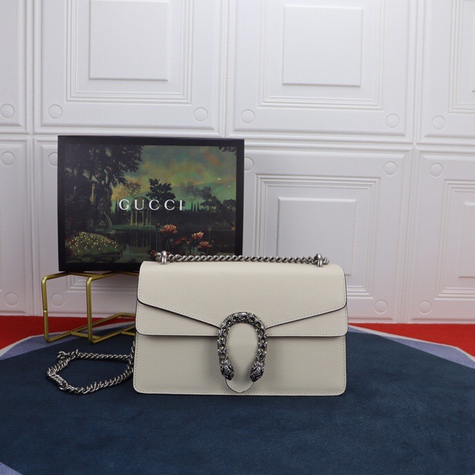 GUCCI DIONYSUS SMALL SHOULDER BAG WHITE 28x18x9cm