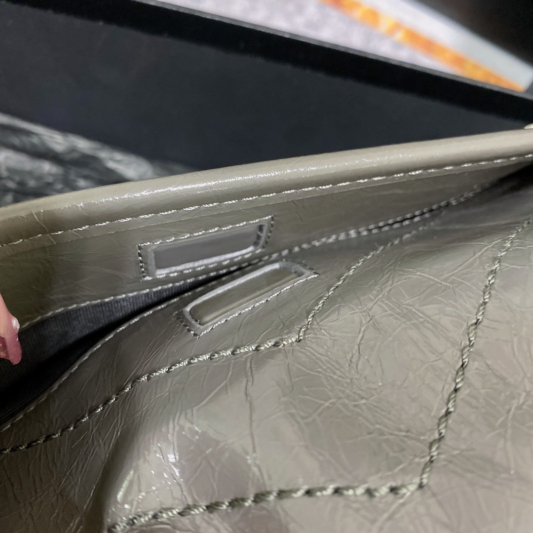 YSL NIKI BABY IN VINTAGE LEATHER STORM 8.2 X 6 X 2.9 INCHES