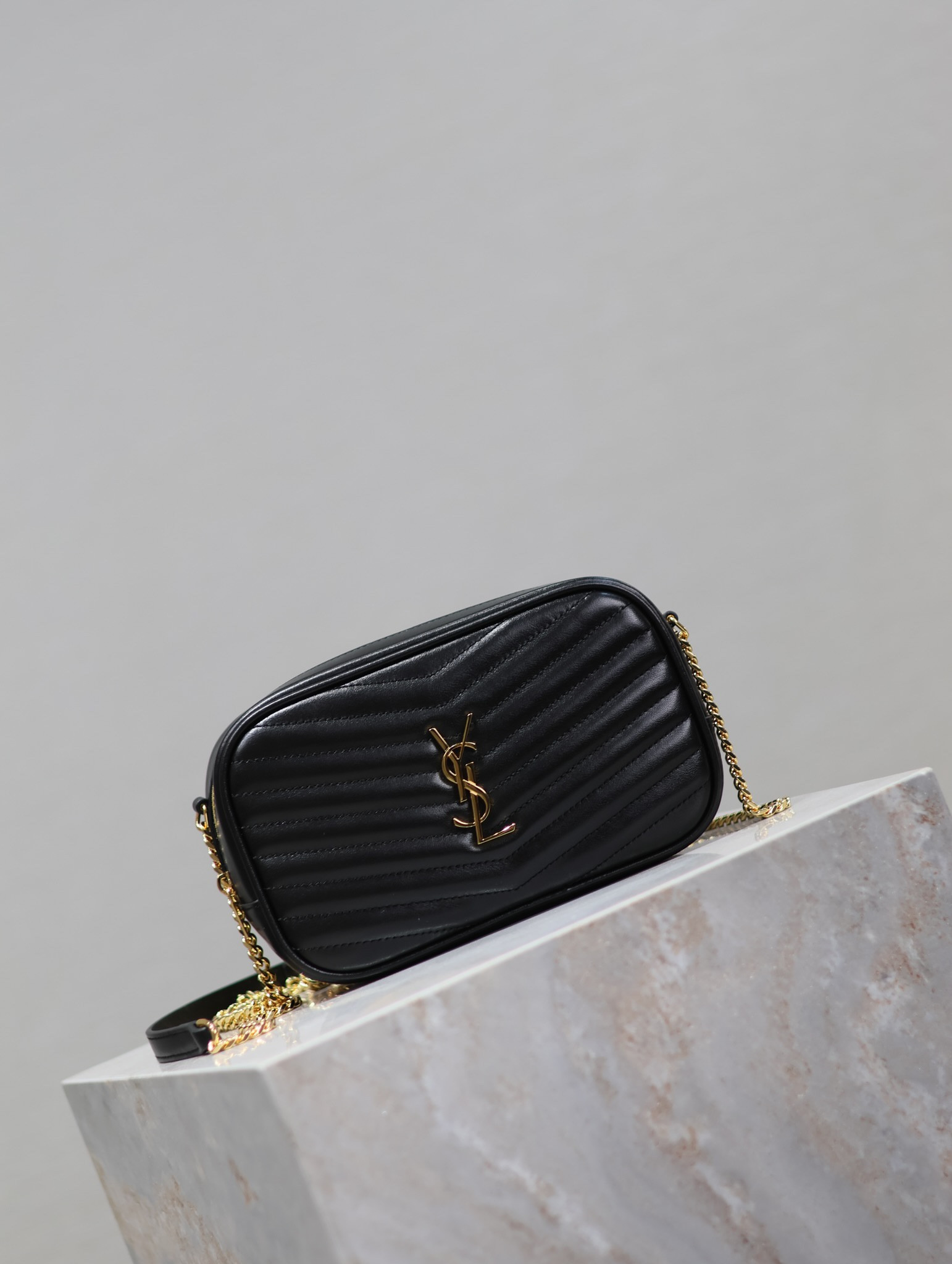 YSL MINI LOU IN QUILTED LEATHER 7.5 X 4.1 X 2 INCHES