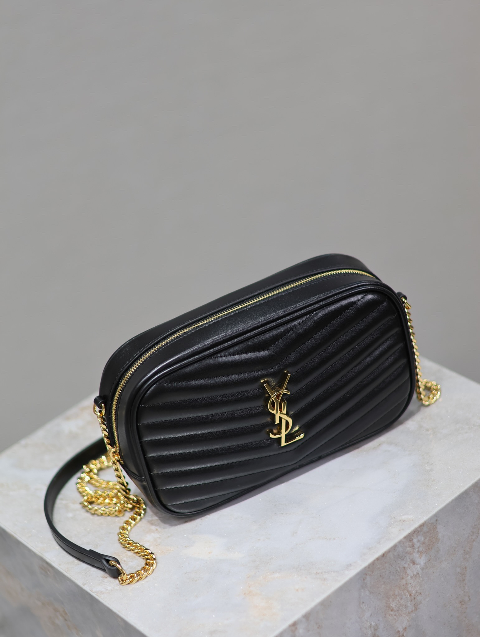 YSL MINI LOU IN QUILTED LEATHER 7.5 X 4.1 X 2 INCHES