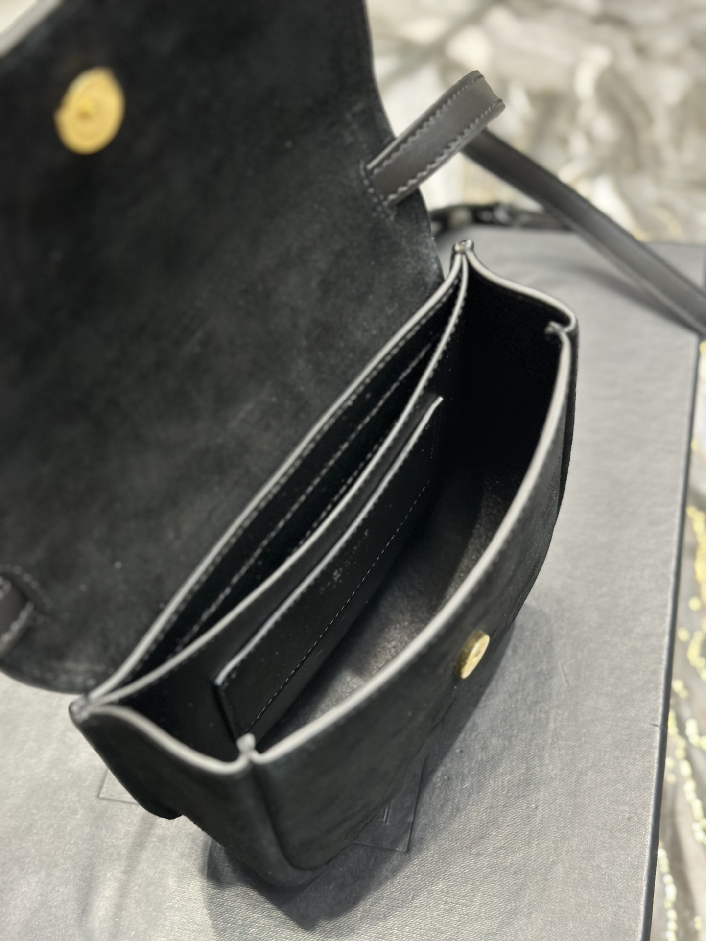 YSL KAIA SMALL SATCHEL IN SMOOTH LEATHER  7.2 X 6.1 X 2.1 INCHES