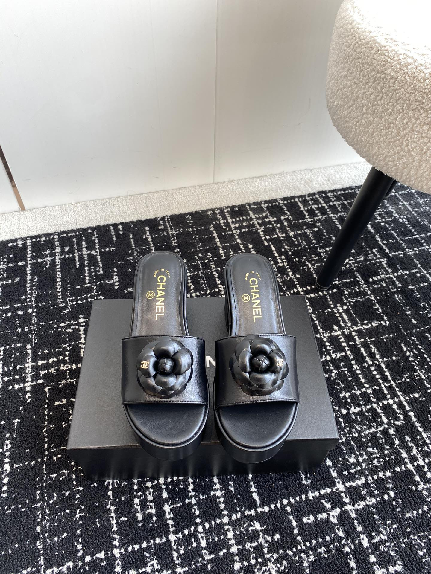UA CHANEL MULES Platform Heels