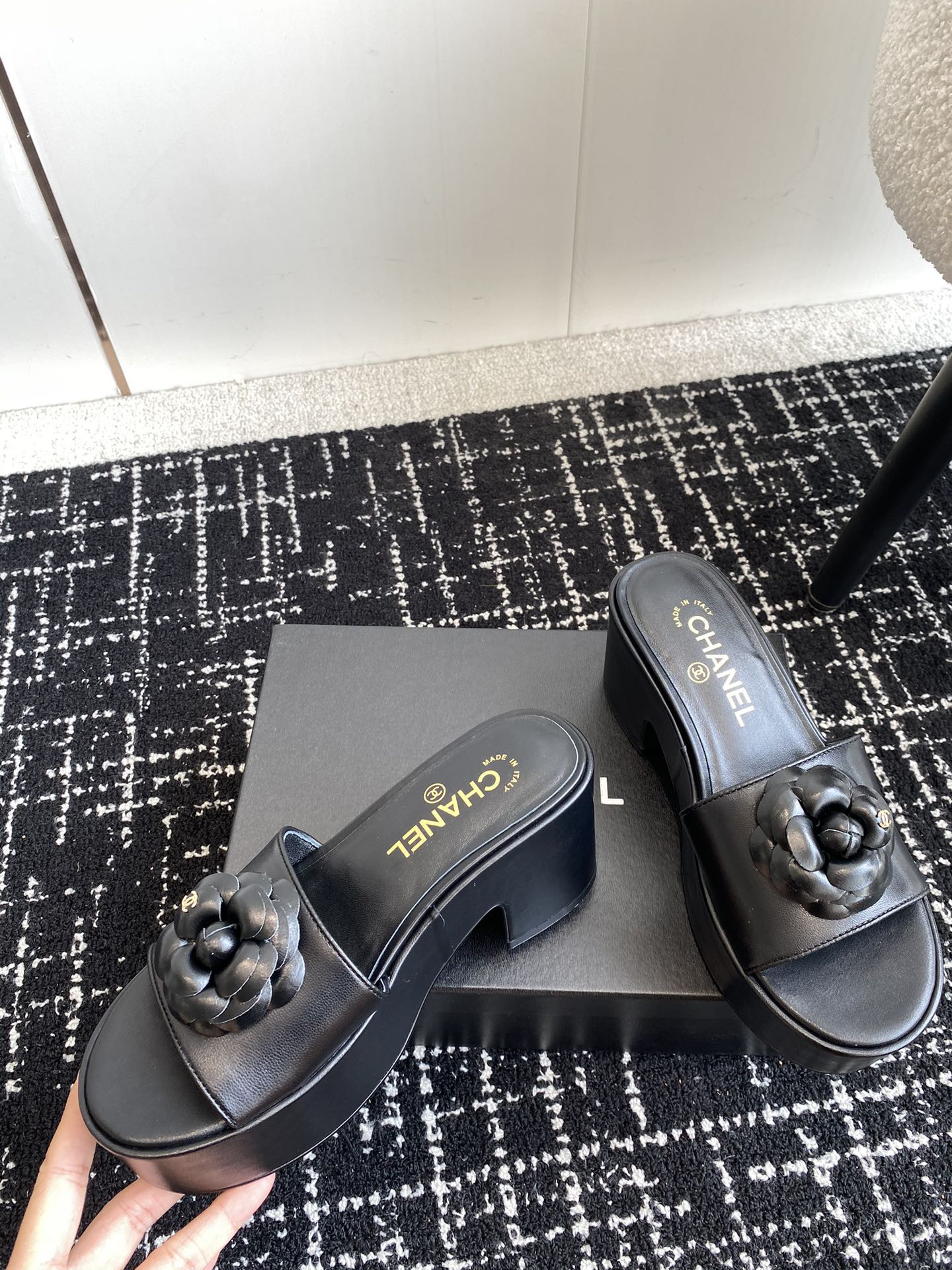 UA CHANEL MULES Platform Heels