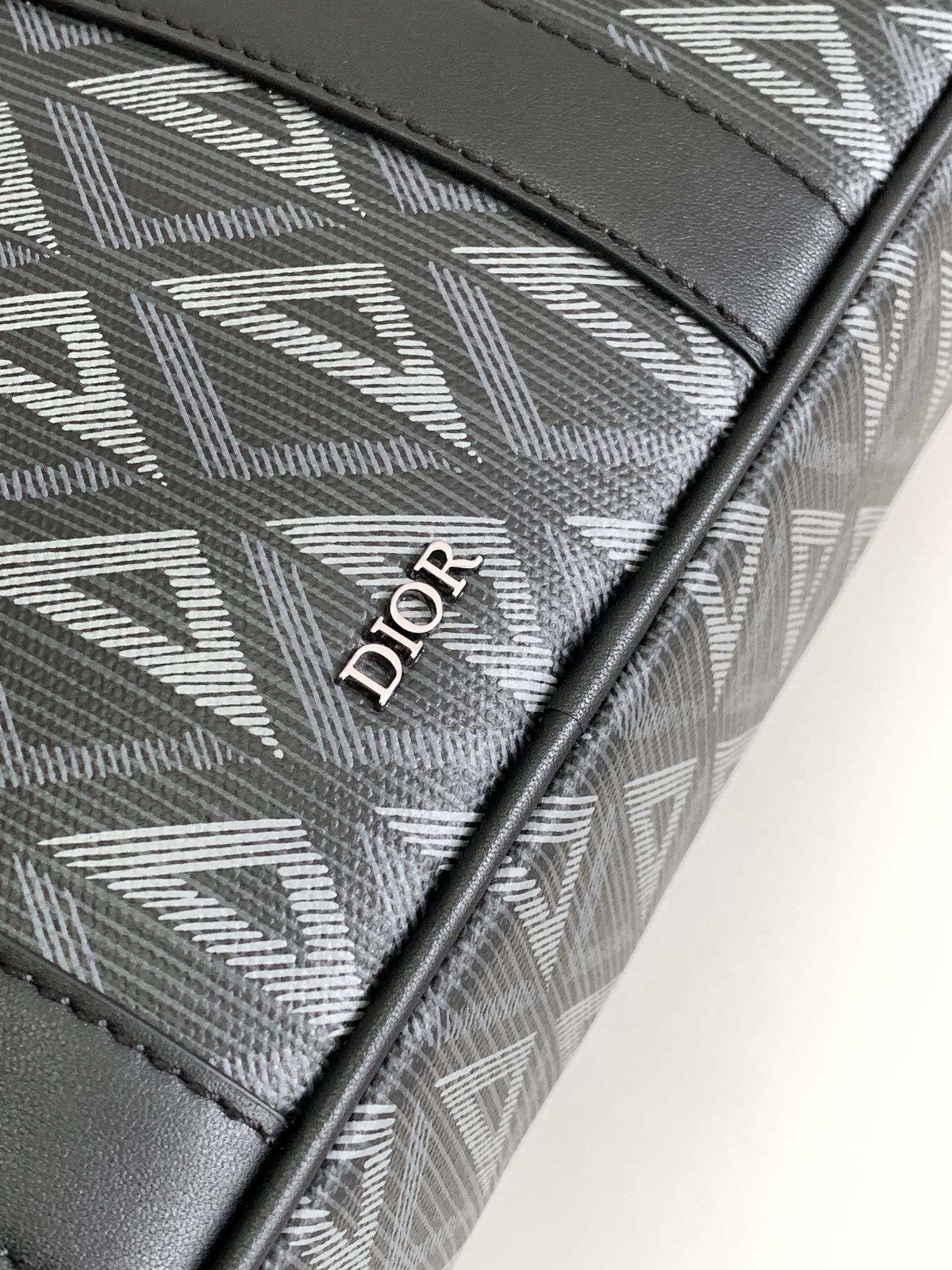 Dior Zipped Briefcase Black CD Diamond Canvas and Black Grained Calfskin  37 x 28 x 6 cm