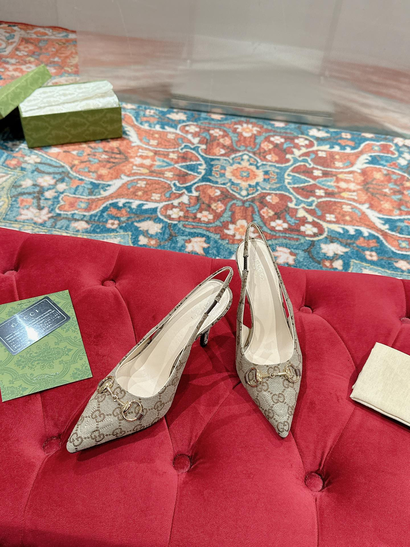 UA GUCCI HORSEBIT SLINGBACK PUMP HIGH HEEL