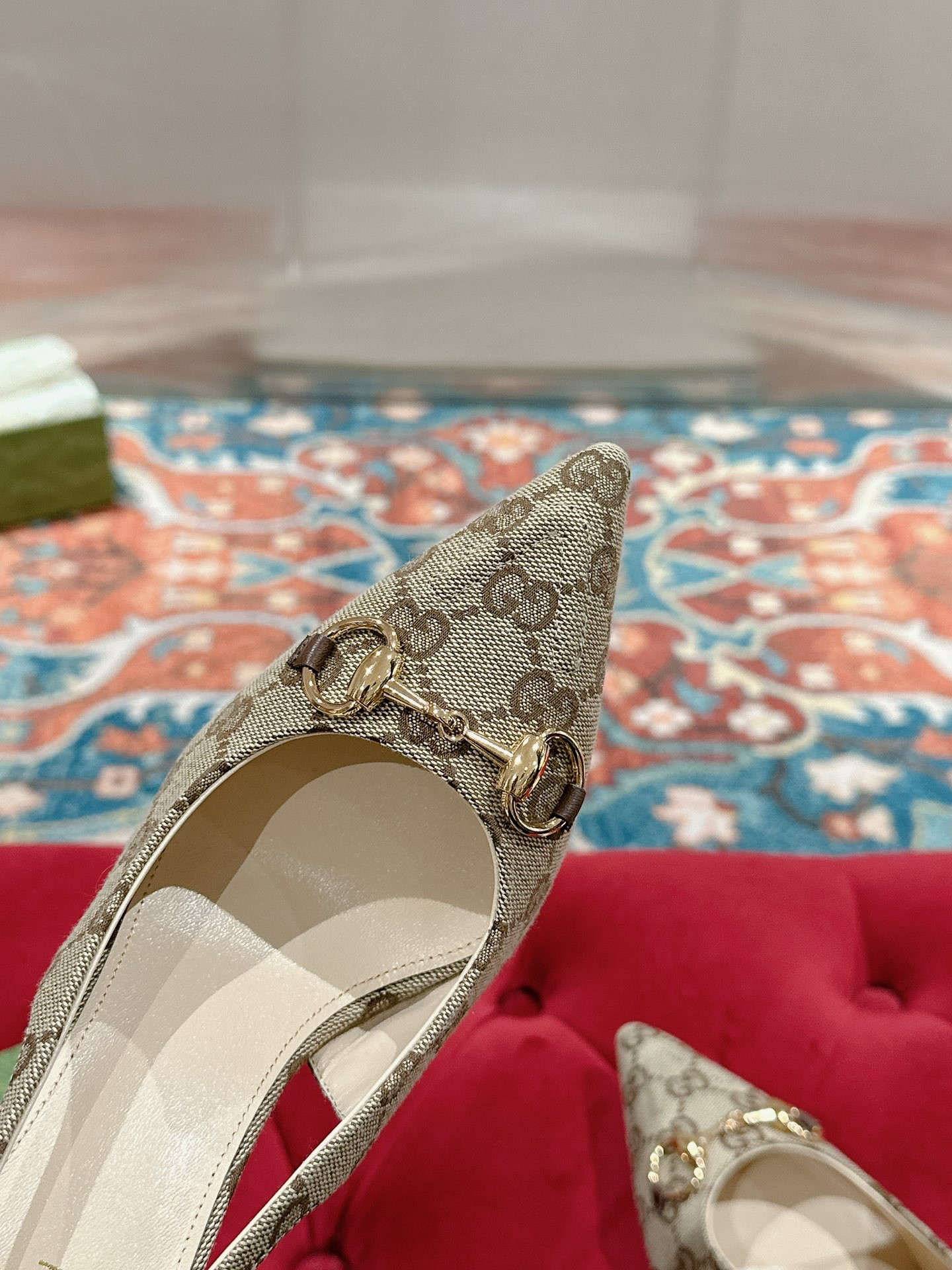 UA GUCCI HORSEBIT SLINGBACK PUMP HIGH HEEL