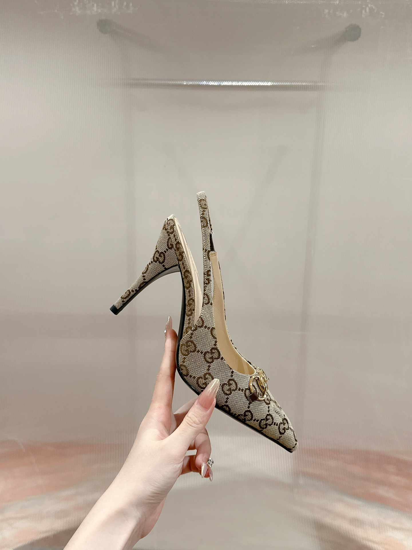 UA GUCCI HORSEBIT SLINGBACK PUMP HIGH HEEL