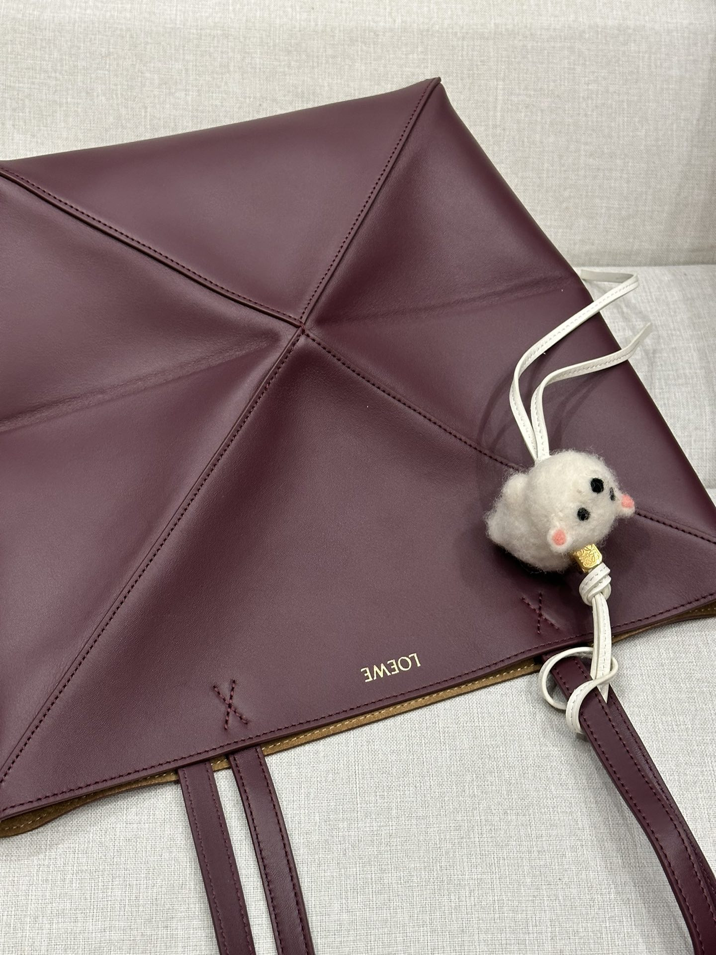 LOEWE Medium Puzzle Fold tote in shiny calfskin 25.5x14.5x31.5cm