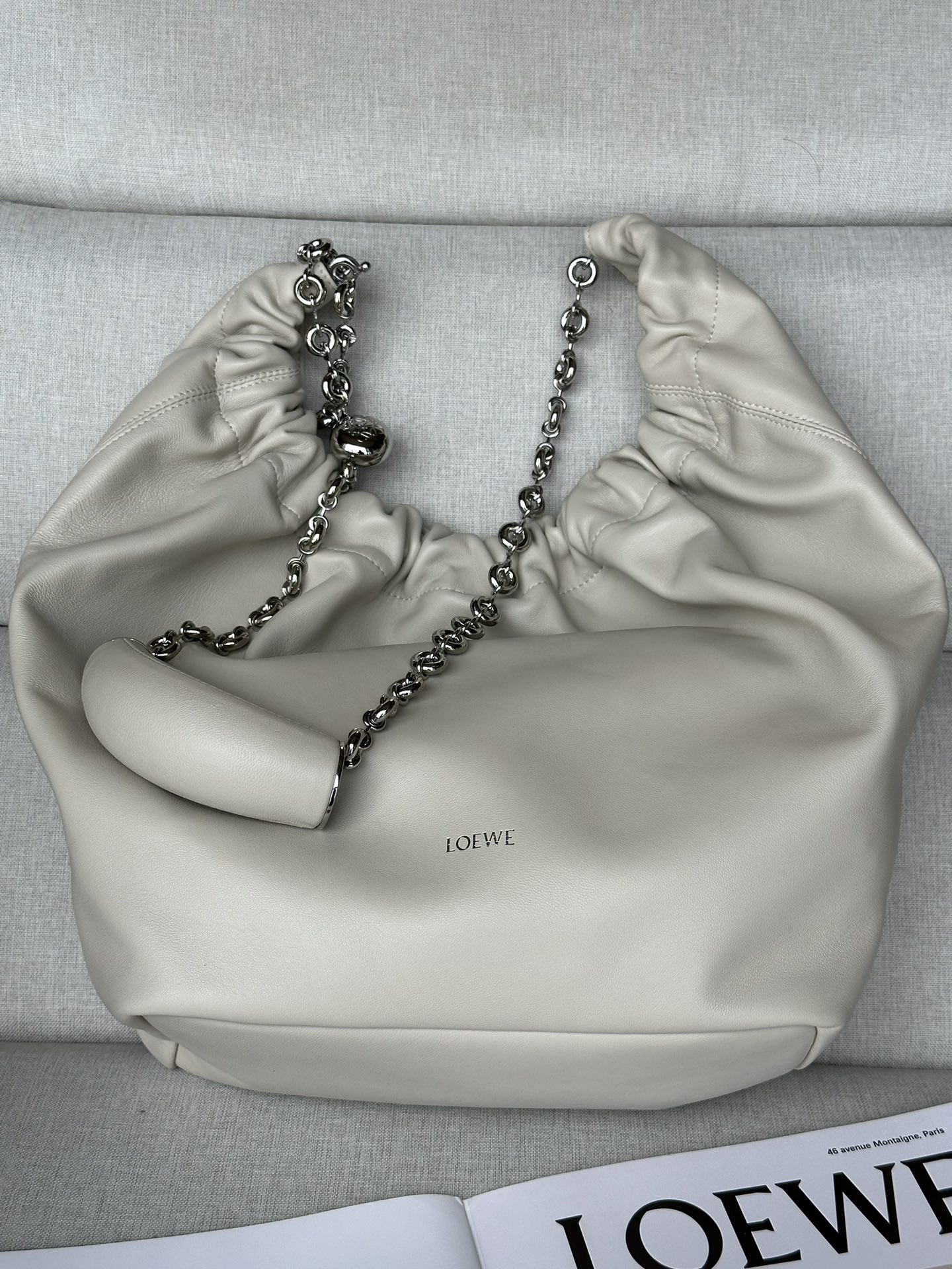 LOEWE Medium Squeeze bag in mellow nappa lambskin 34x33x13.5cm