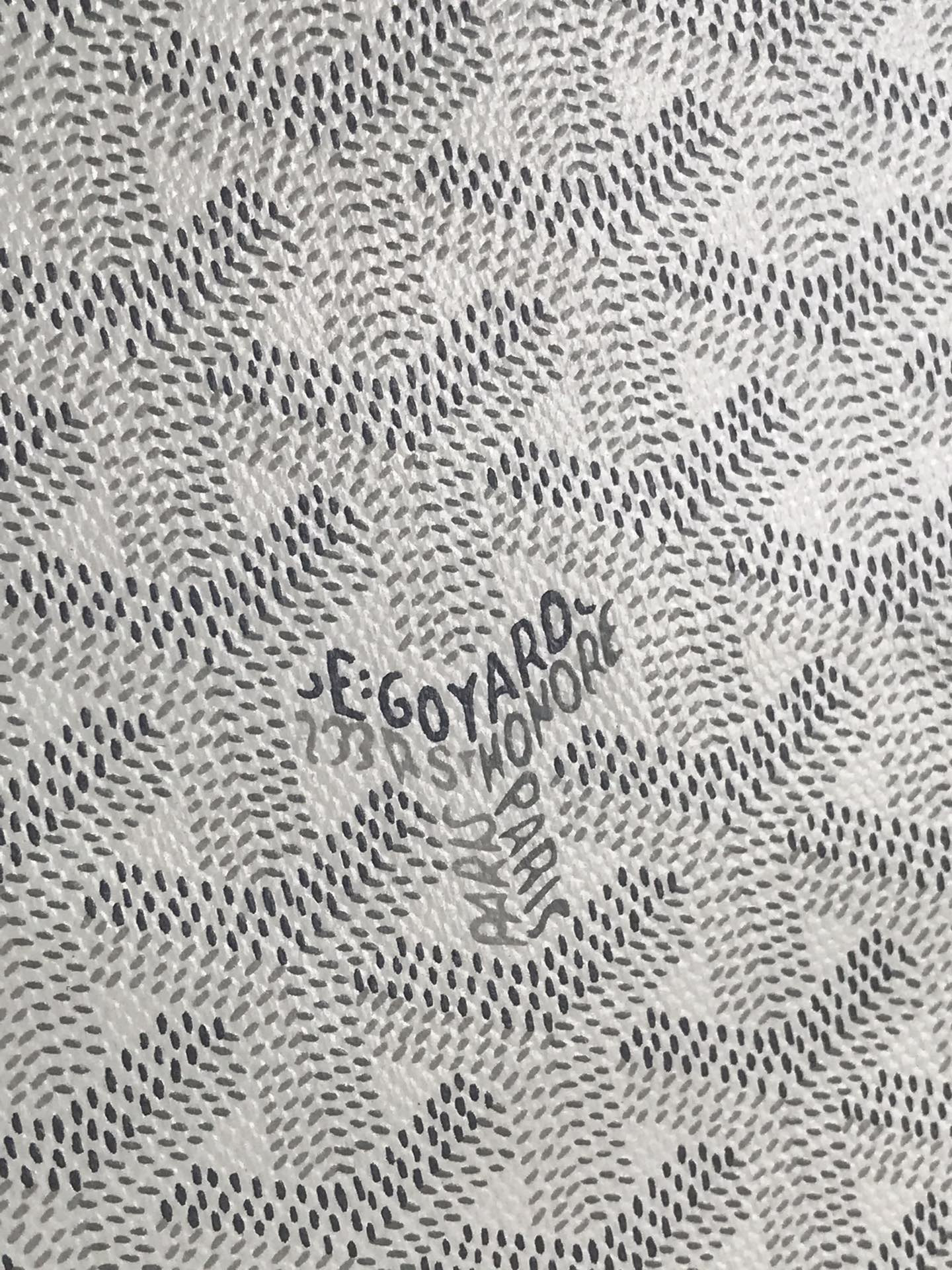 Goyard Goyardine White Senat MM Pouch Palladium Hardware 36x26x0.5cm