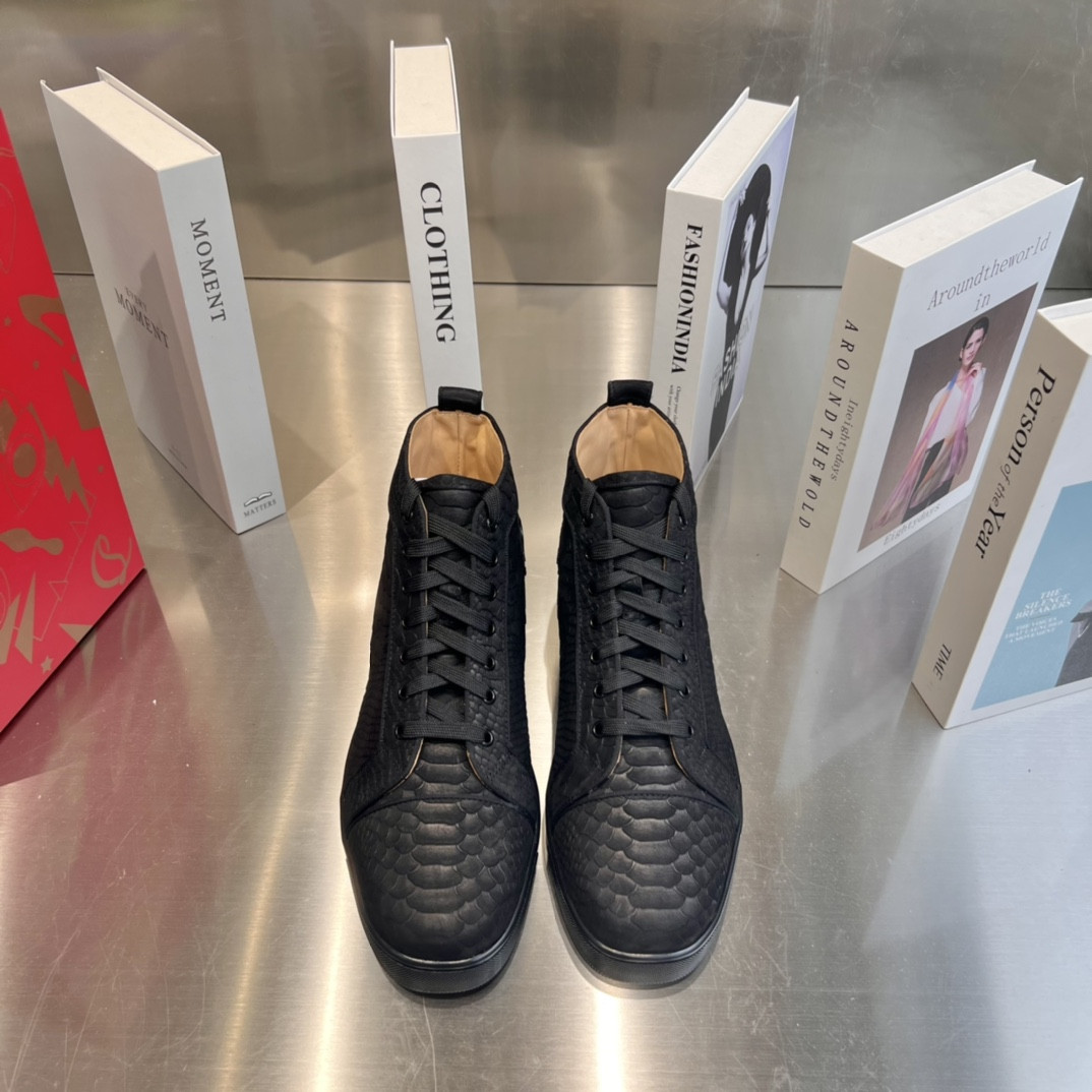 UA Christian Louboutin high-top matte snake print version